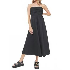 NEW NEEDII cotton maxi dress in black